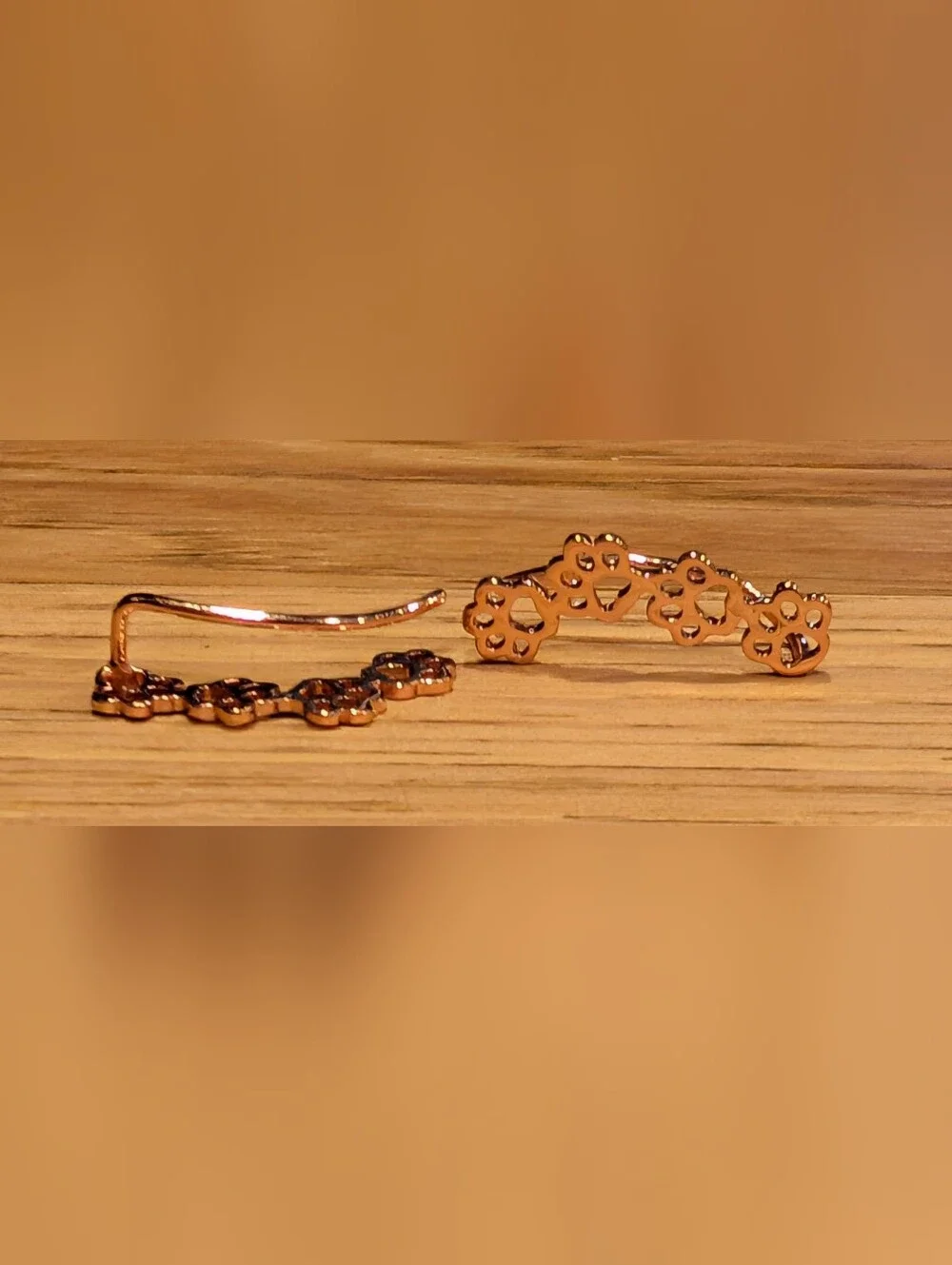 Rose Gold Paw Print Earrings - Women Jewelry